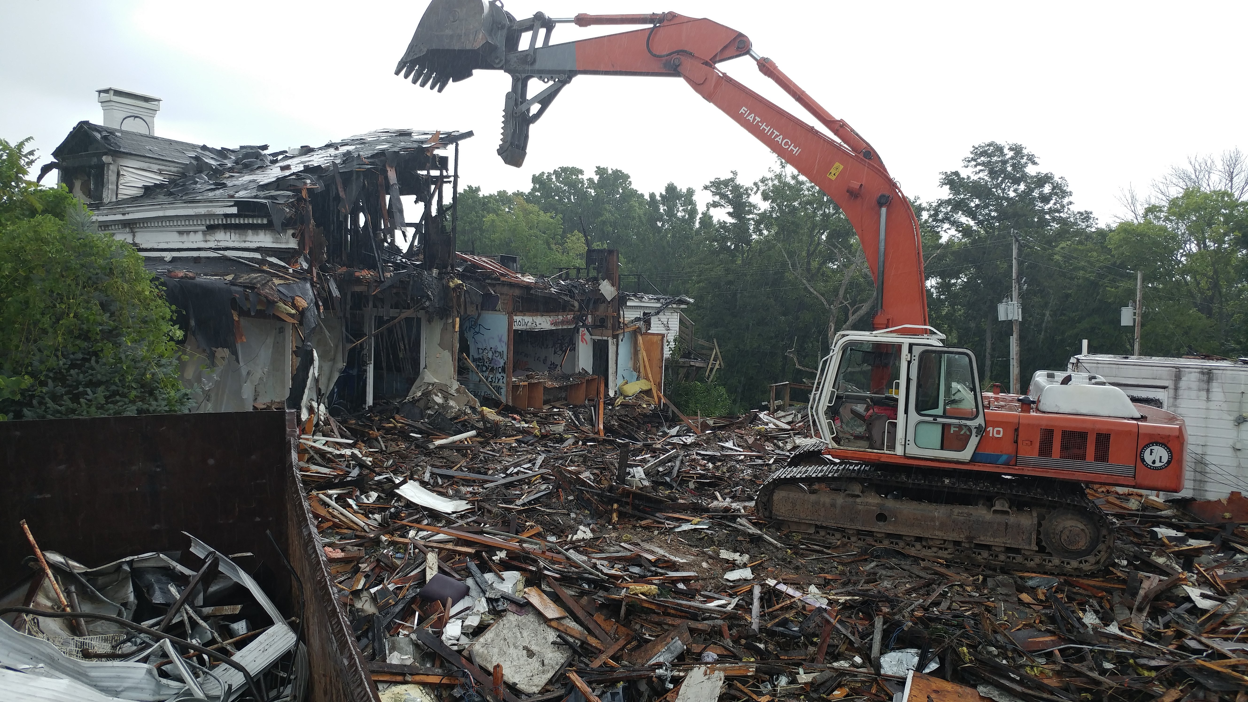 wrecking a local restaurant